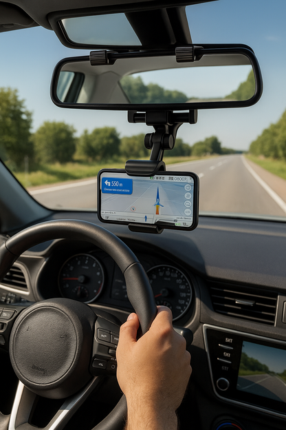 Soporte Retrovisor 360° para Celular – Ajustable, Seguro y Universal