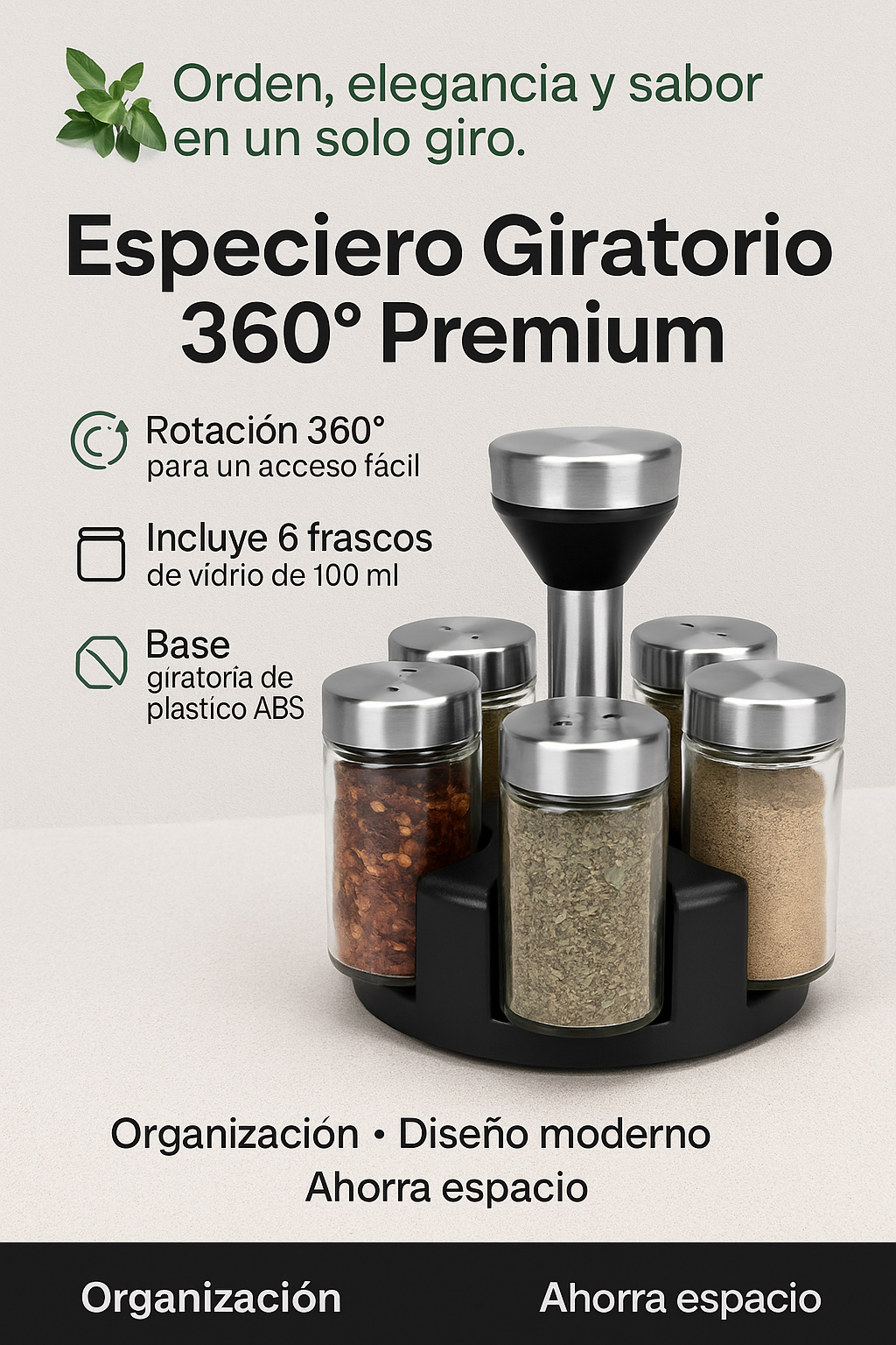 Set Especiero de Cocina 360° – Diseño Moderno y Compacto
